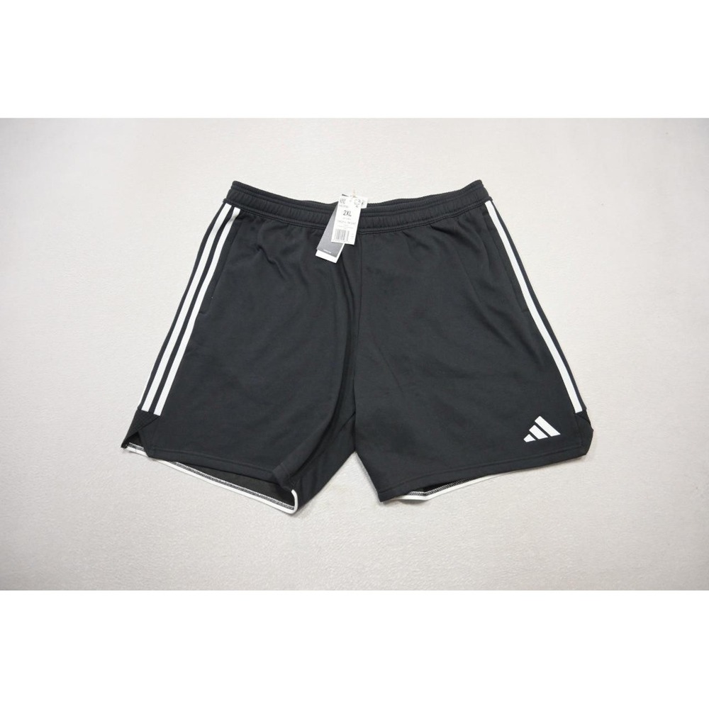 Adidas Joggers Gym Shorts Striped Cotton Blend Zip Pockets 8" INS Mens 2XL NWT